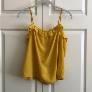 NWT Sezane yellow silk Cyrille cami